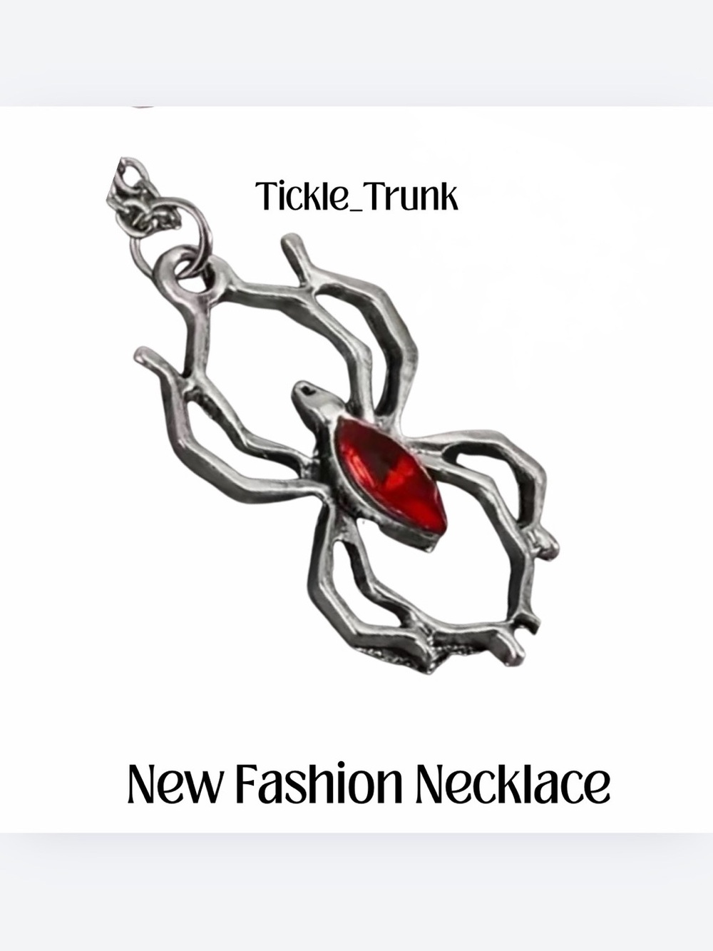 ⭐️ Spider Pendant Necklace with Red Stone